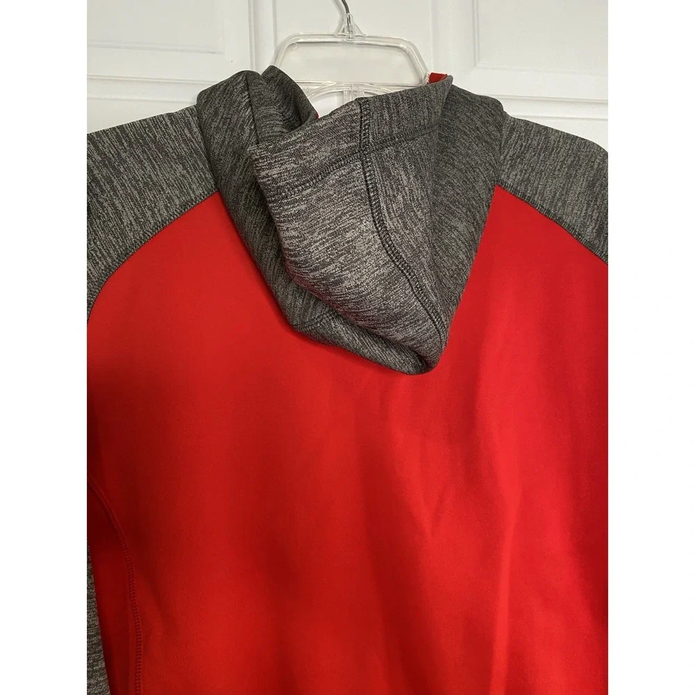 Adidas Climawarm Men's Medium Red & Gray Pullover Hoodie Jacket Sweatshirt